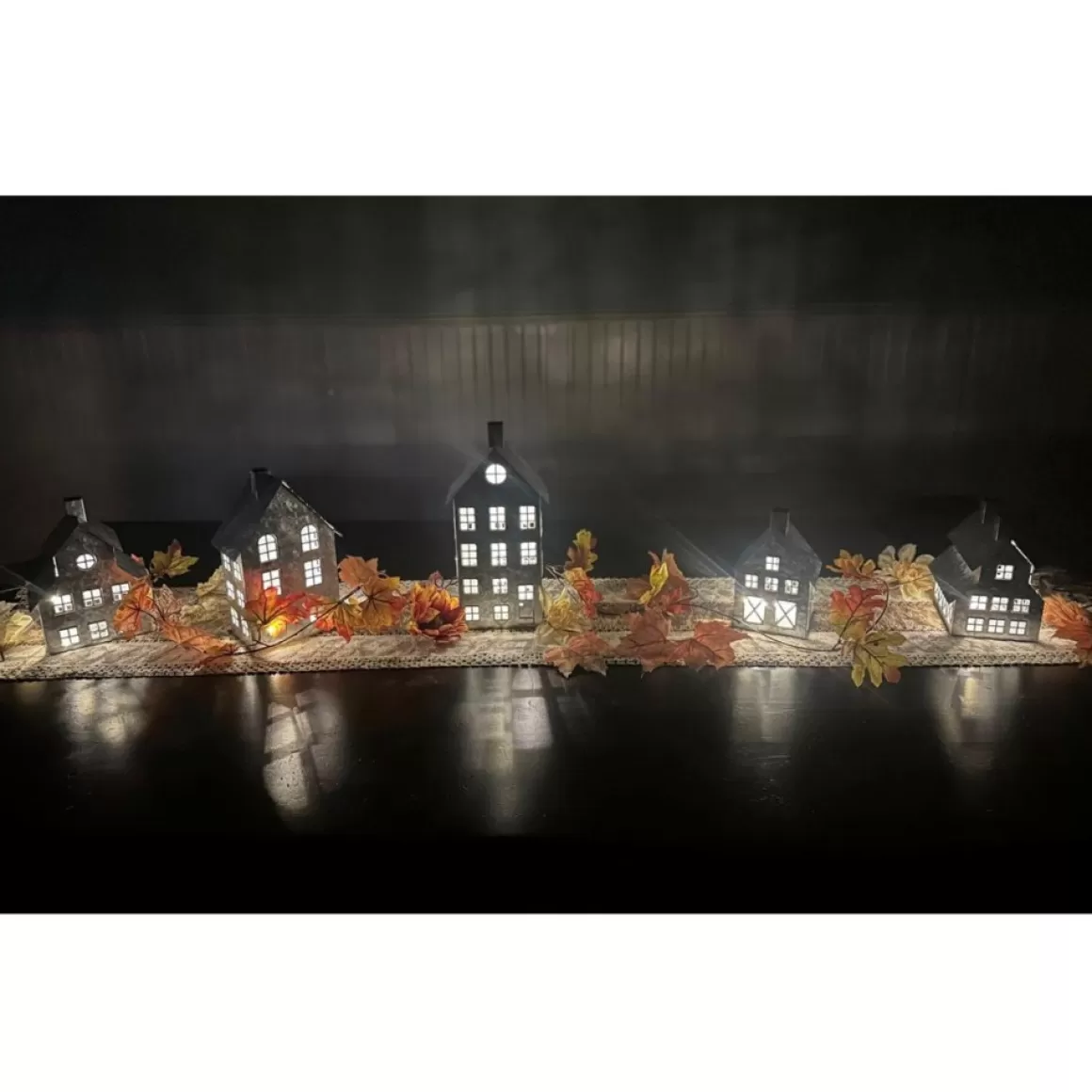Emryn House As Is 5Pc Farmhouse Village Set With String Lights