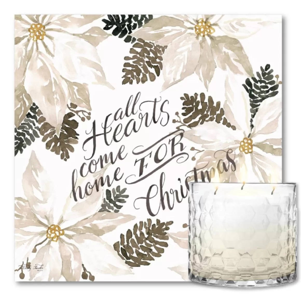Courtside Market Come Home For Xmas Artboard & 13.5 Oz. 3-Wick Candle