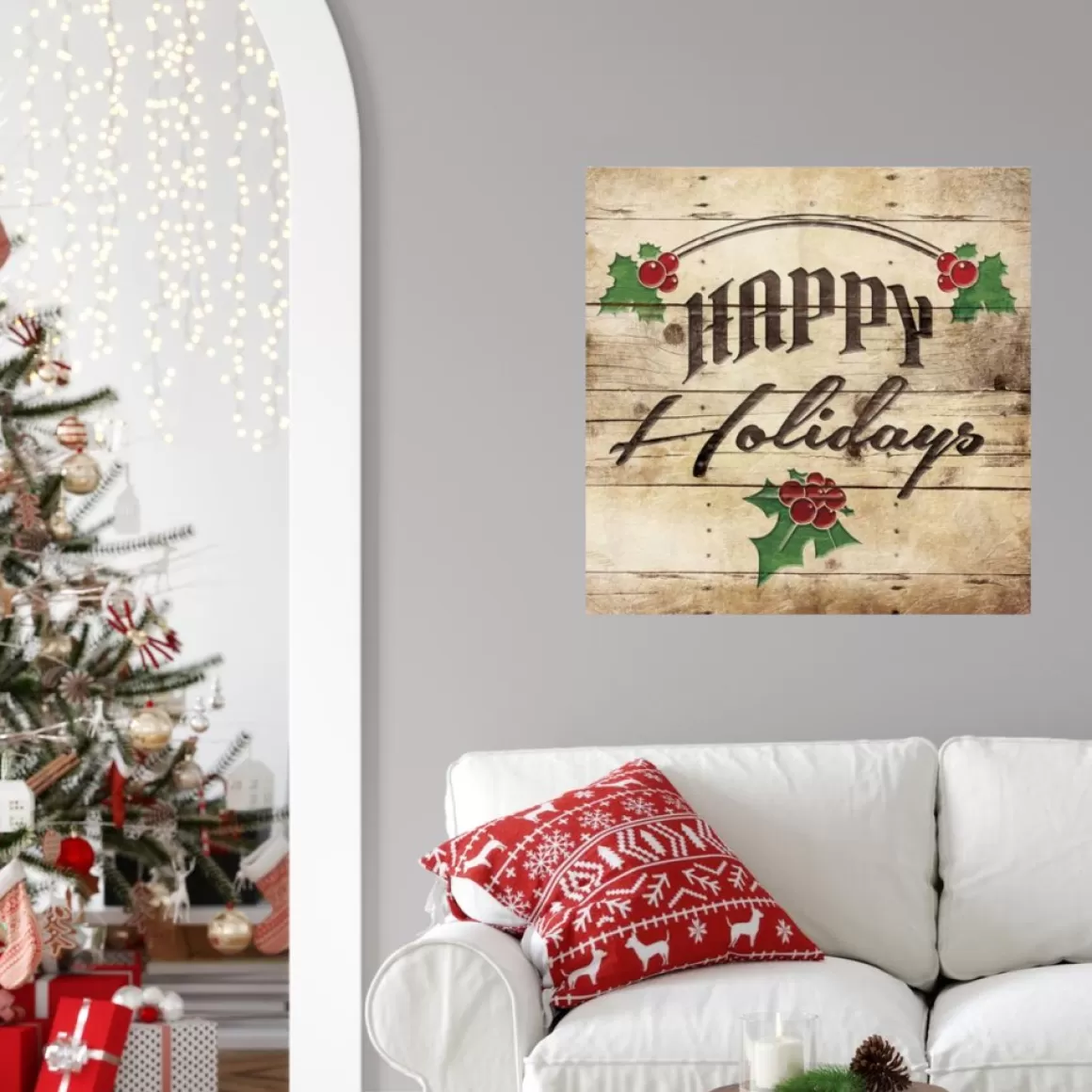 Courtside Market Happy Holiday 24"X24" Decal Wall Art
