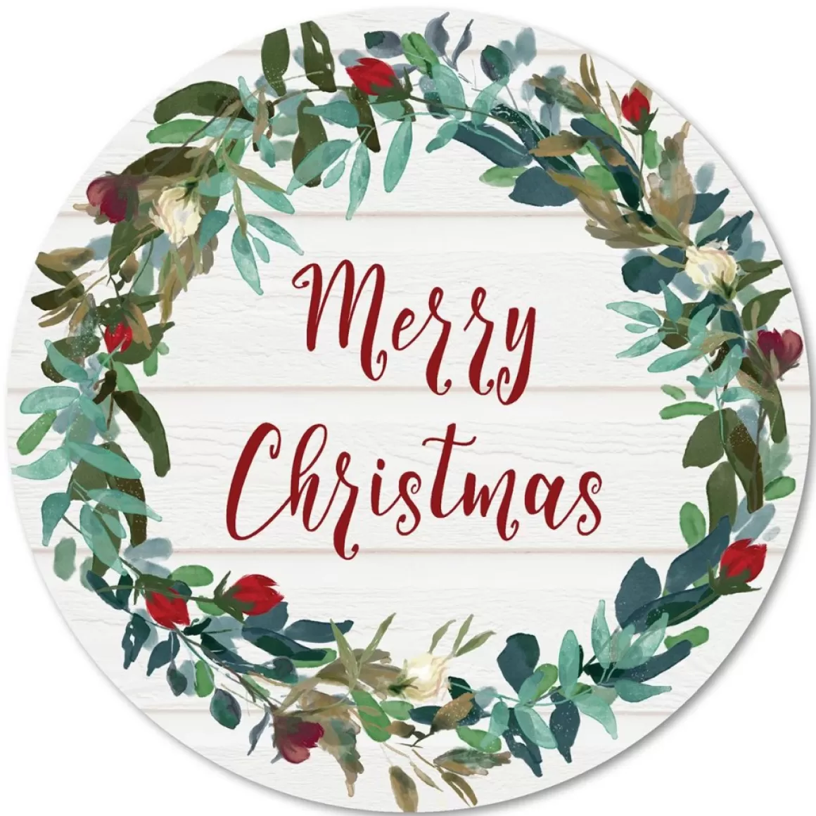 Courtside Market Merry Christmas 12X12 Circular Wood Wall Decor