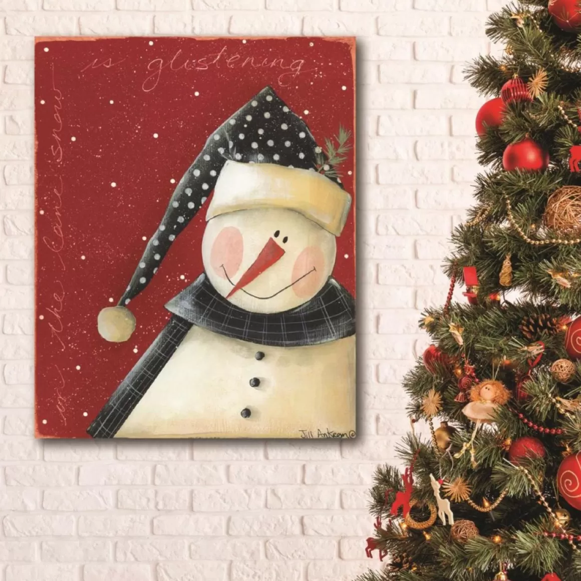 Courtside Market Snow Is Glistening 8"X10" Art Board Sign