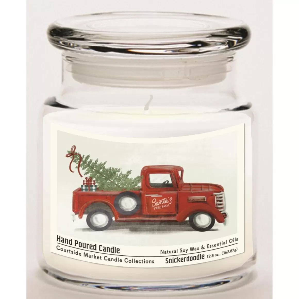 Courtside Market Soy Candle W/ Essential Oils + Lid- Santa's Tree Farm