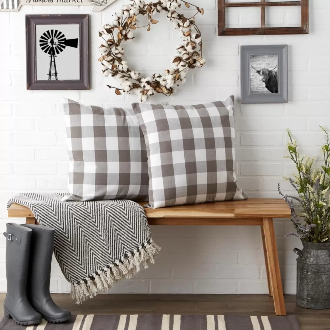 Design Imports Buffalo Check Pillow Covers Set Of 2