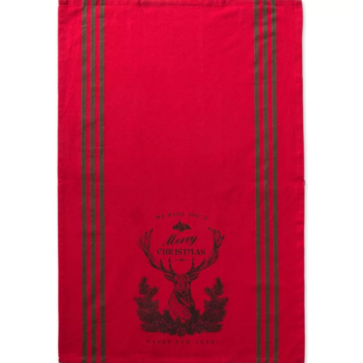 Design Imports Holiday Stag Christmas Print Kitchen Towel Set Of 3