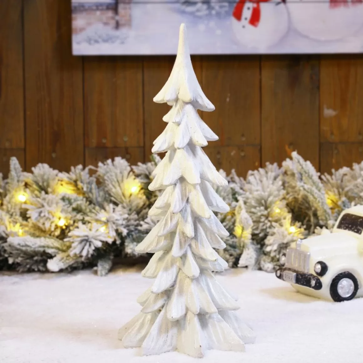 Glitzhome 14.75" Resin Christmas Table Tree Decor