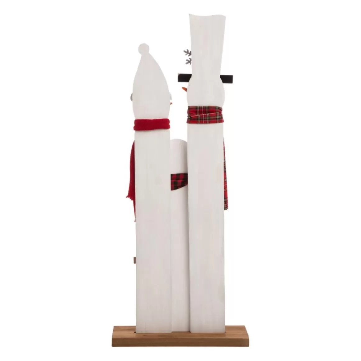 Glitzhome 35.5" H Wooden Snowman Family Porch Decor