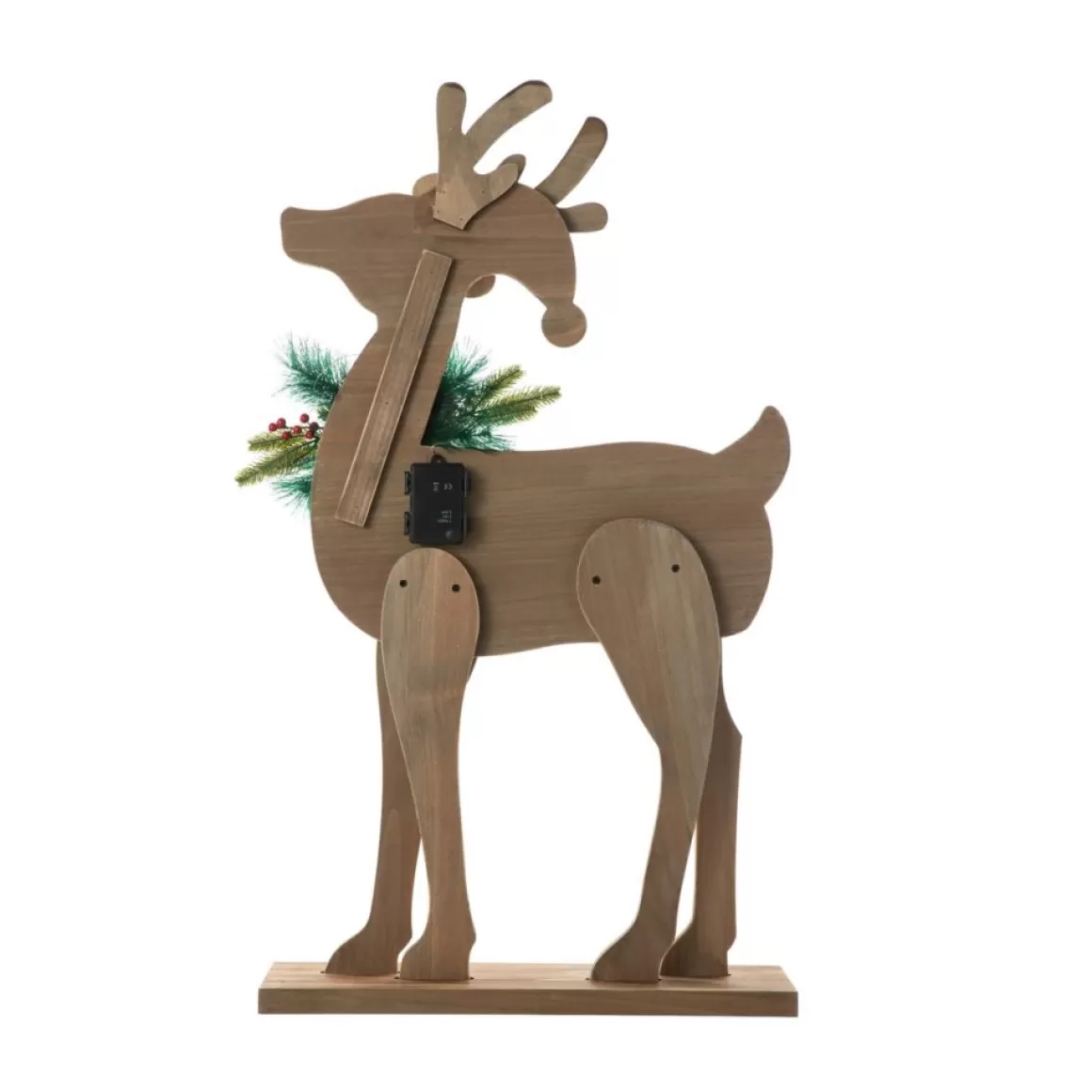 Glitzhome 36" H Chunky Wood Reindeer Porch Decor