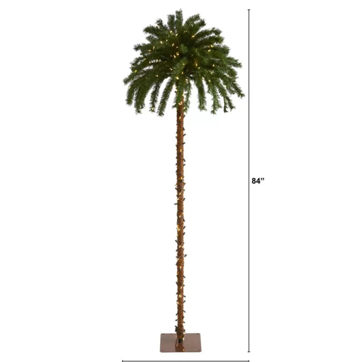 Nearly Natural 7' Artificial Christmas Palm Tree With 300 Led Lights