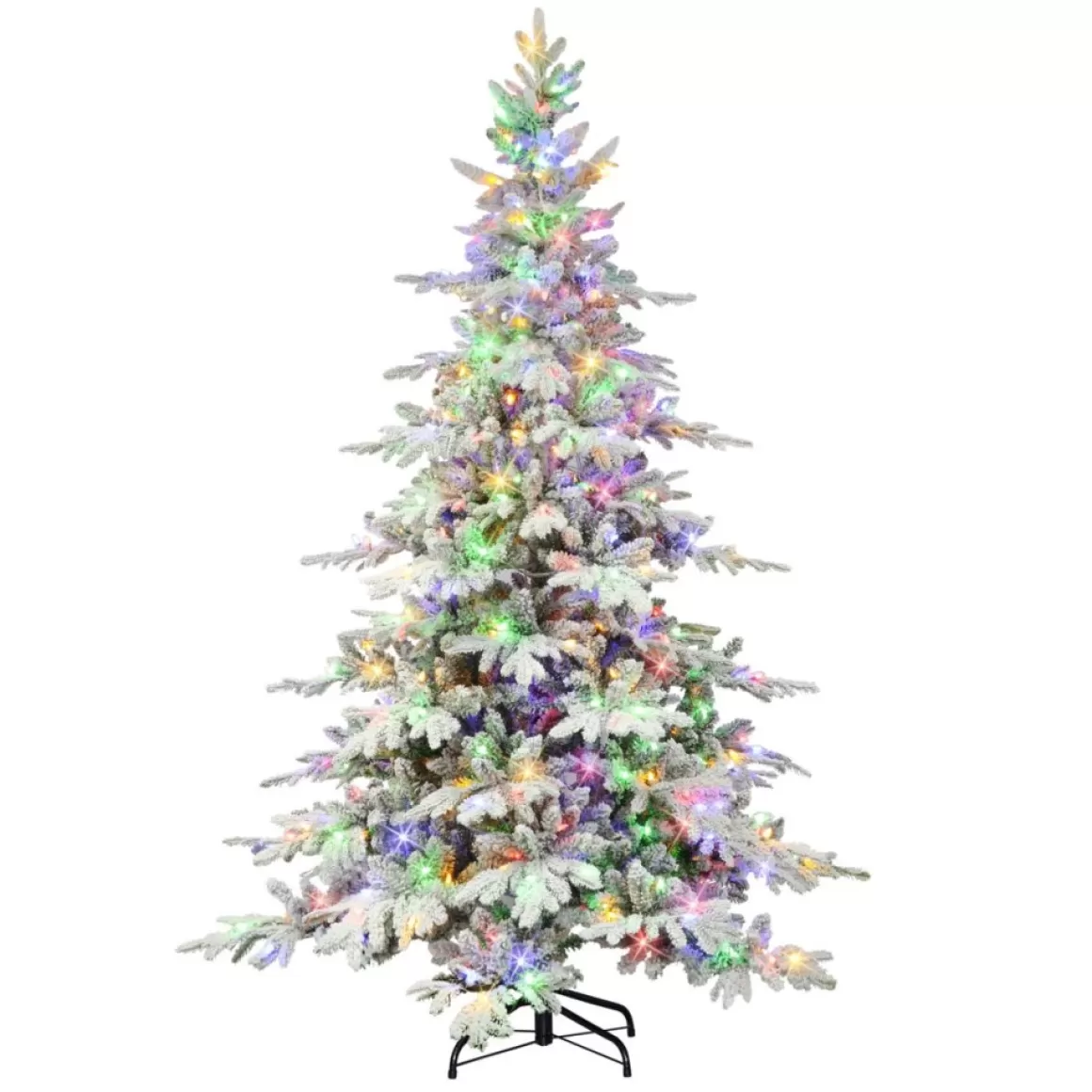 Puleo International 7' Pre-Lit Flocked Utah Fir Tree, 500 Led Lights