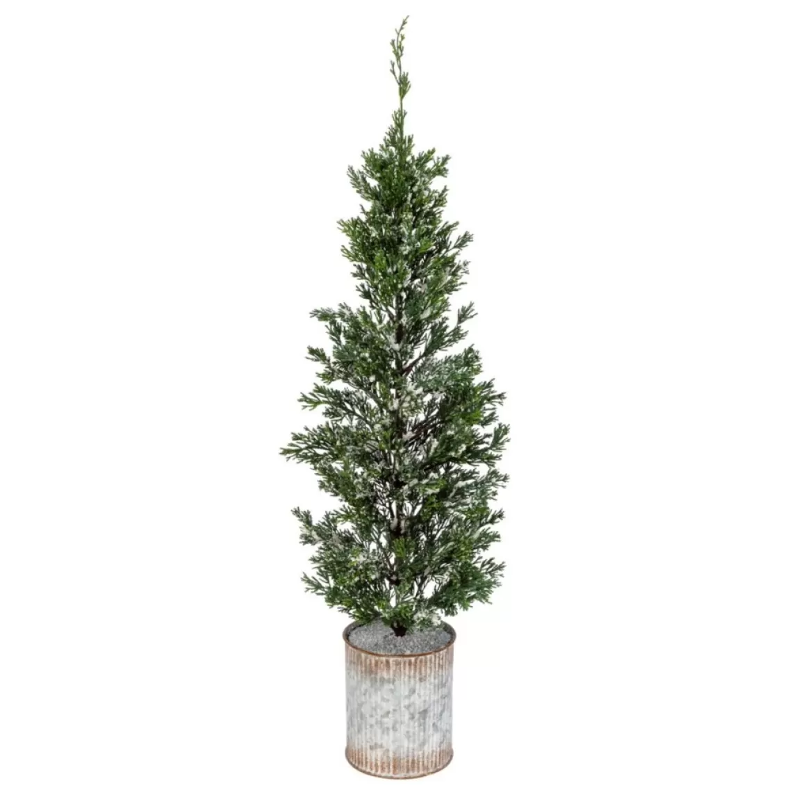 Gerson The Company 35"H Snowy Pine Tree In Tin Pot