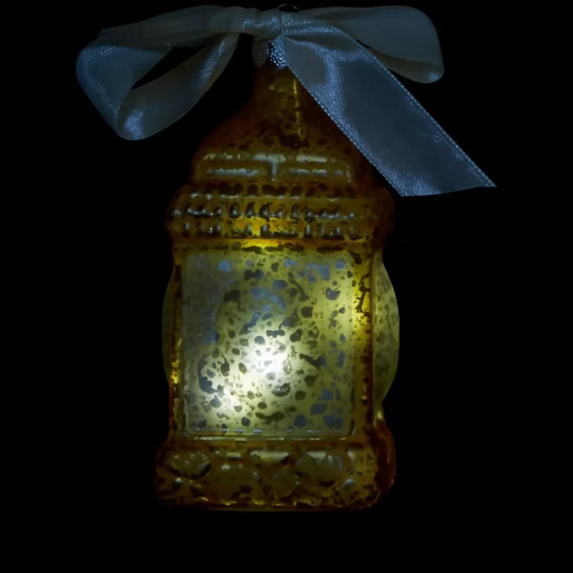 Winter Lane Mini Lantern Glass Ornaments With Gift Bags - Set Of 3