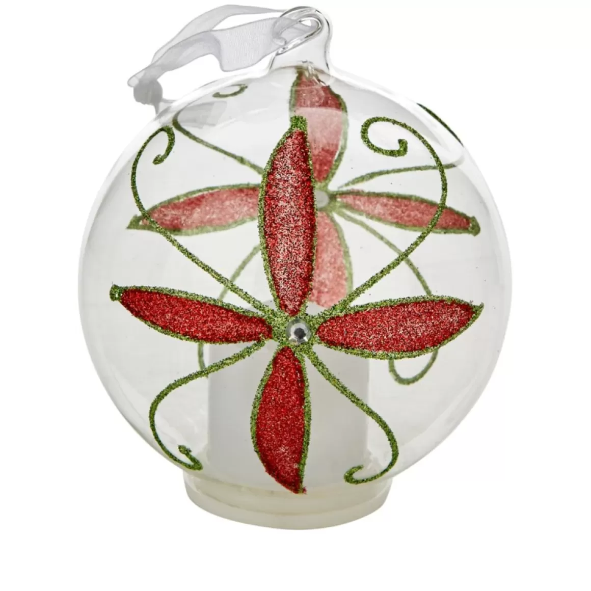 Winter Lane Set Of 3 Glass Ornaments With Flameless Votive