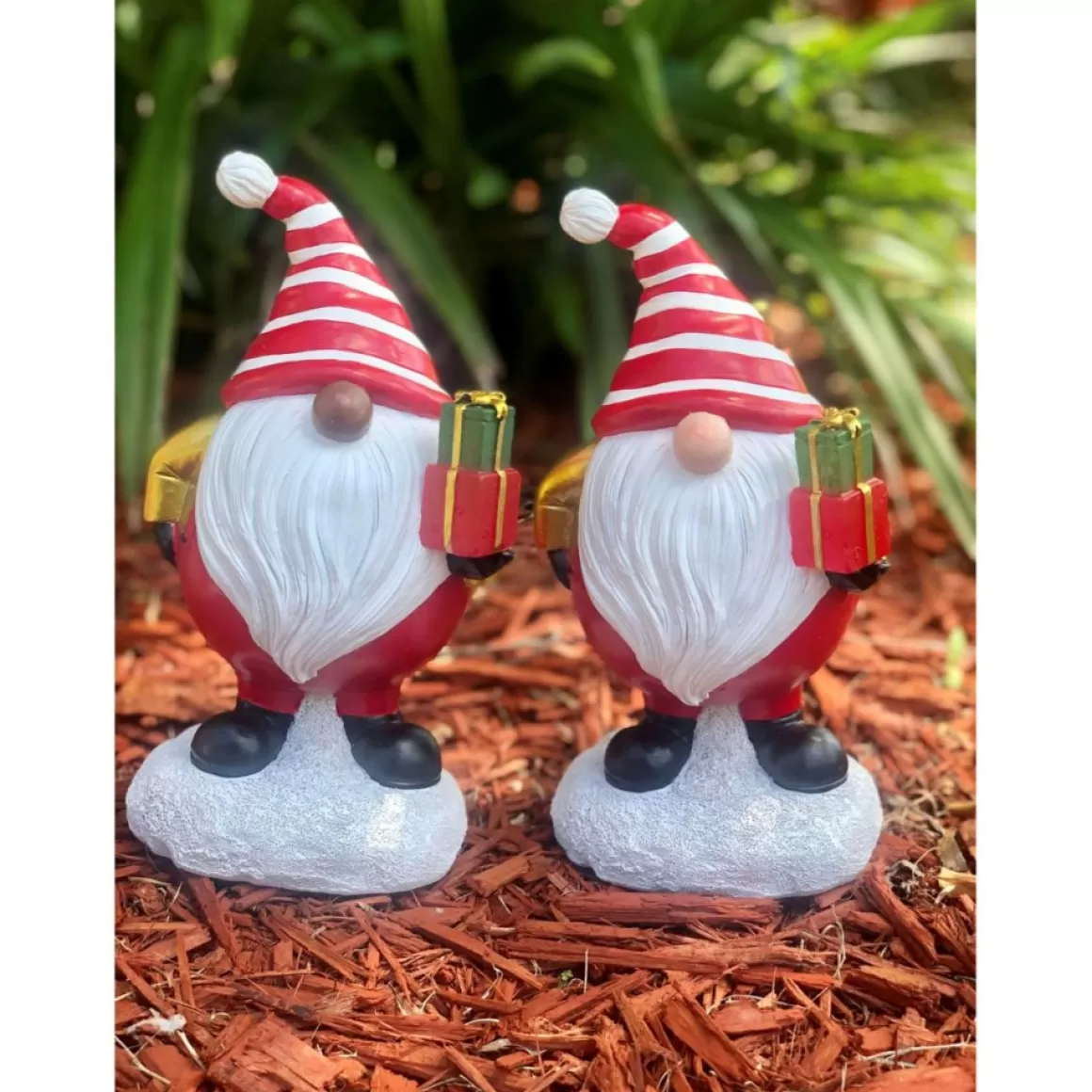 Winter Lane Set Of 3 Led Holiday Gnomes With 4-Hour Timers