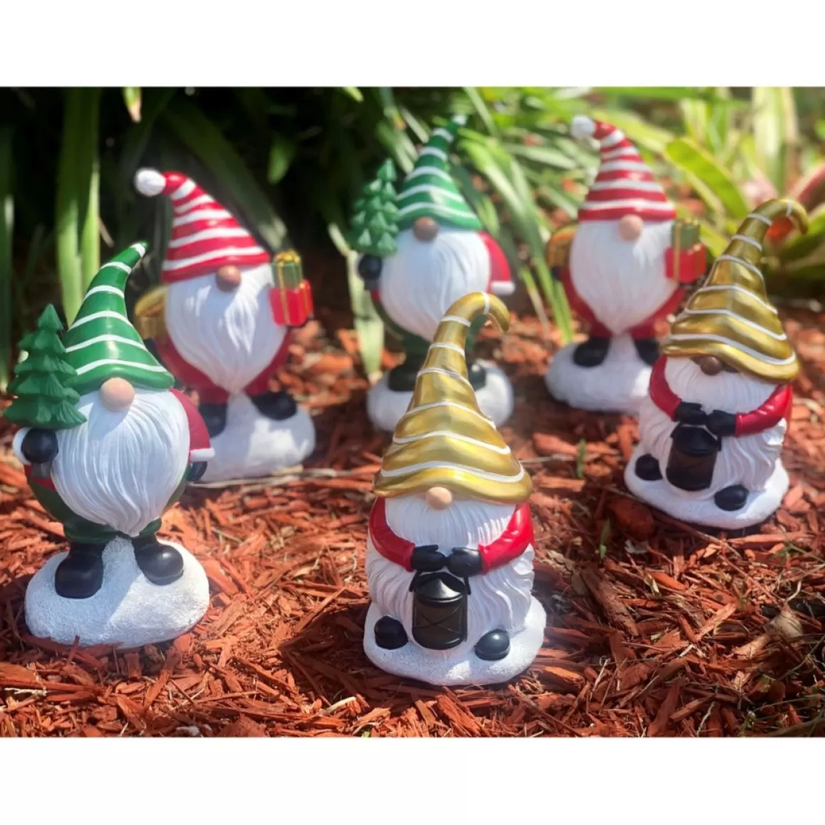 Winter Lane Set Of 3 Led Holiday Gnomes With 4-Hour Timers